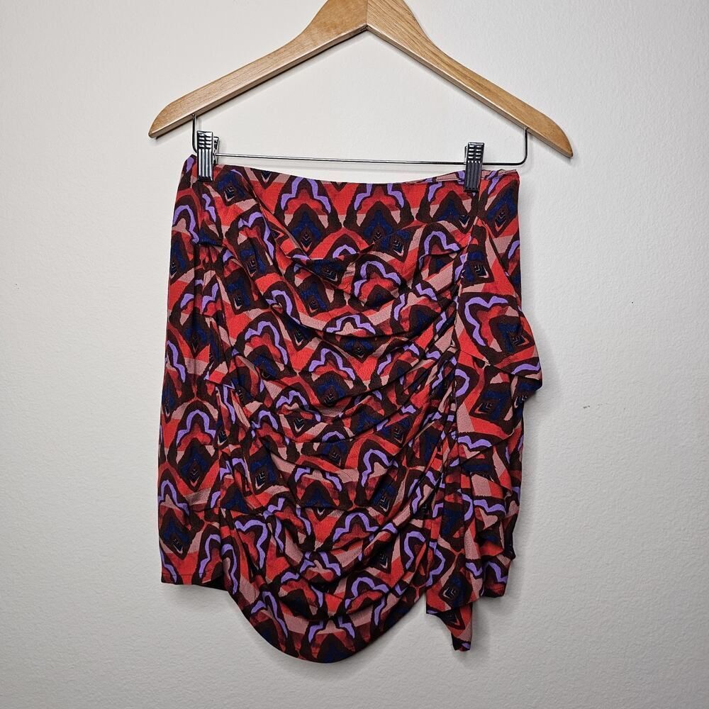 Anthropologie DOLAN Left Coast Collection Draped Red Motif Mini Skirt Size XS‎ - Picture 2 of 9